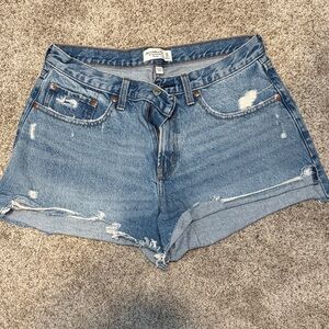 Distressed Blue Denim Shorts - Abercrombie